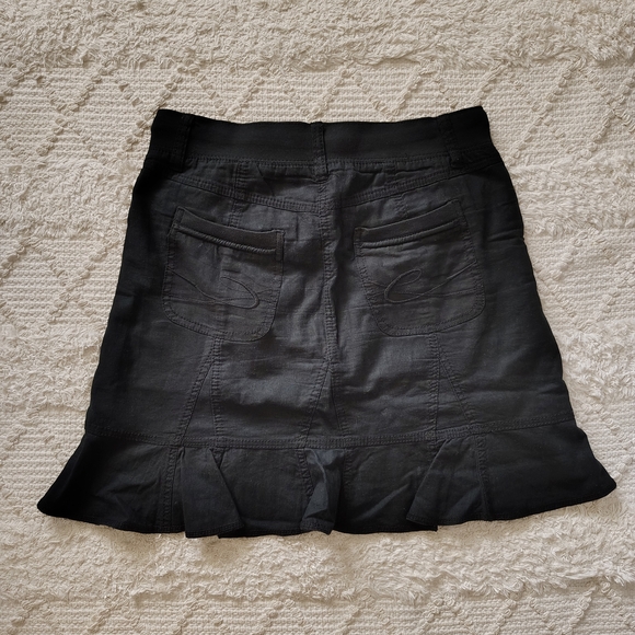 Rare Edc By Esprit Black Mini Skirt with Ruffle Hem - Picture 2 of 11